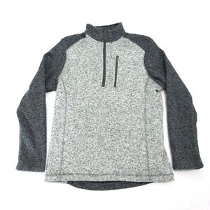 Woolrich Jacket Sweater Men's Medium Gray 1/4 Zip Pullover‎ Angler SweatShirt